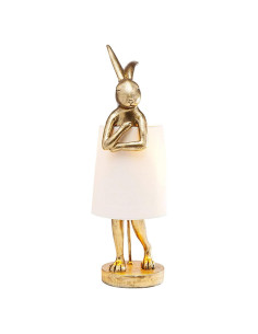 Lámpara de mesa conejo dorado NorDiem 40 cm LED blanca