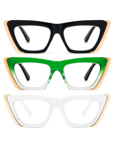 Gafas de Lectura MMOWW 3 Paquetes Anti-luz Azul Mujeres