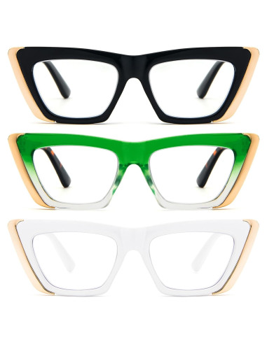 Gafas de Lectura MMOWW 3 Paquetes Anti-luz Azul Mujeres