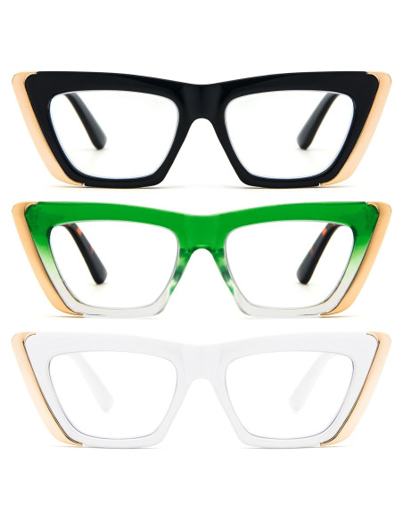 Gafas de Lectura MMOWW 3 Paquetes Anti-luz Azul Mujeres