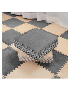 Alfombra de Espuma Flutesan 15 Pcs 30x30 cm Gris Camel