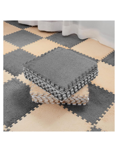 Alfombra de Espuma Flutesan 15 Pcs 30x30 cm Gris Camel