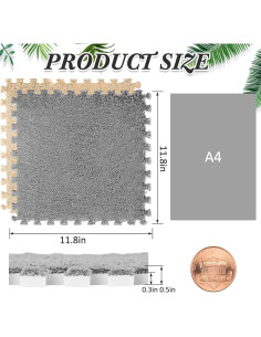 Alfombra de Espuma Flutesan 15 Pcs 30x30 cm Gris Camel 2