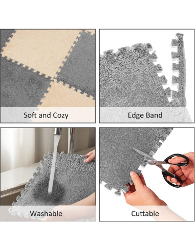 Alfombra de Espuma Flutesan 15 Pcs 30x30 cm Gris Camel