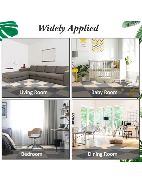 Alfombra de Espuma Flutesan 15 Pcs 30x30 cm Gris Camel