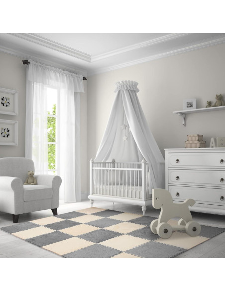 Alfombra de Espuma Flutesan 15 Pcs 30x30 cm Gris Camel