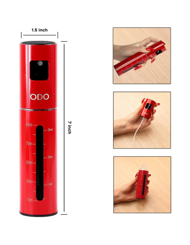 Spray de Aceite ODO 100ml Acero Inoxidable Rojo - Cocina Saludable