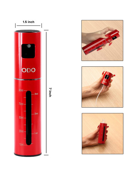 Spray de Aceite ODO 100ml Acero Inoxidable Rojo - Cocina Saludable
