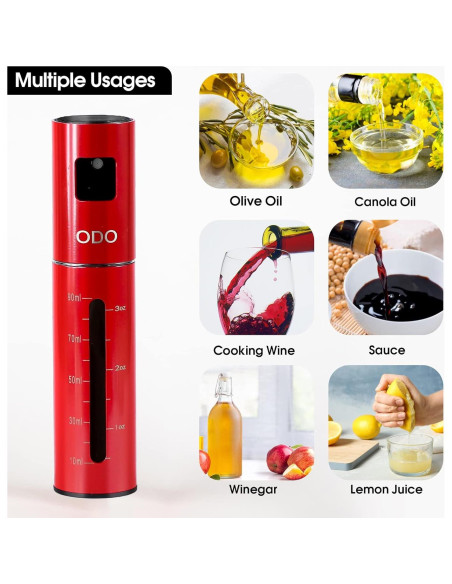 Spray de Aceite ODO 100ml Acero Inoxidable Rojo - Cocina Saludable