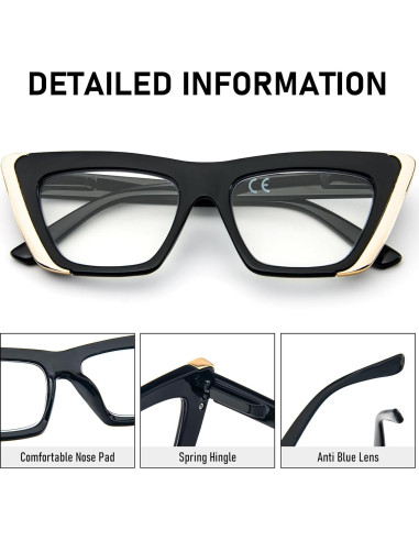 Gafas de Lectura MMOWW 3 Paquetes Anti-luz Azul Mujeres