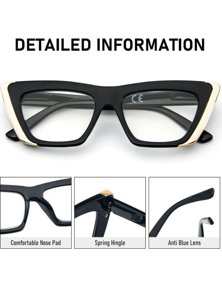 Gafas de Lectura MMOWW 3 Paquetes Anti-luz Azul Mujeres