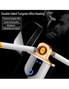 Encendedor Electrónico YANGVVIA Recargable USB a Prueba de Viento 2