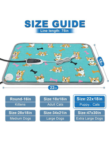 Almohadilla Térmica para Mascotas GOLOPET 55.88x45.72 cm Ajustable