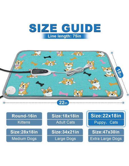 Almohadilla Térmica para Mascotas GOLOPET 55.88x45.72 cm Ajustable