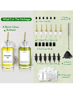 Juego de Botellas Dispensadoras de Aceite INFTYLE 12 oz - Set de 6 2