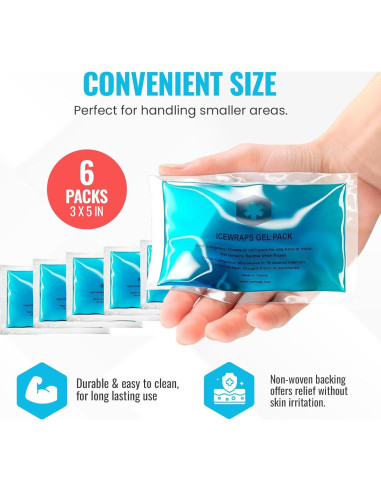 Paquetes de Hielo Caliente y Frío IceWraps - 6 Unidades 7.6x12.7 cm