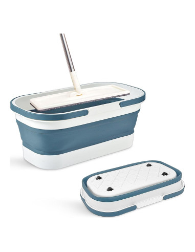 Cubeta Plástica Plegable Goderewild 12L con Ruedas Azul