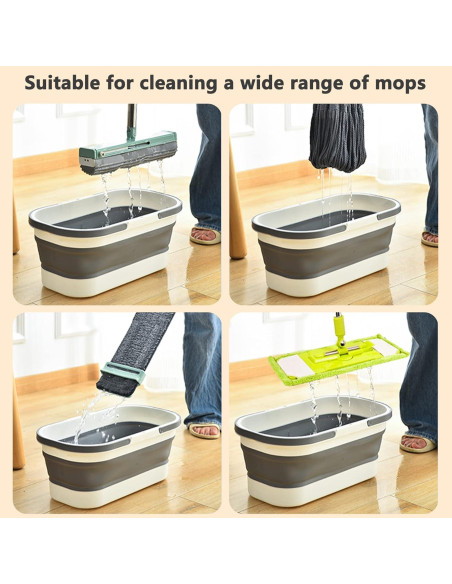 Cubeta Plástica Plegable Goderewild 12L con Ruedas Azul