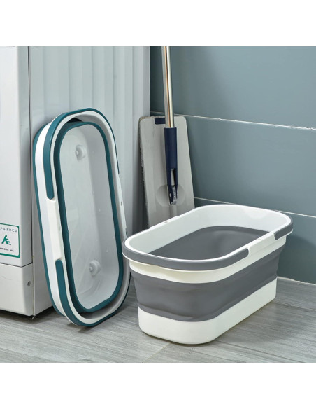 Cubeta Plástica Plegable Goderewild 12L con Ruedas Azul