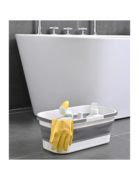 Cubeta Plástica Plegable Goderewild 12L con Ruedas Azul