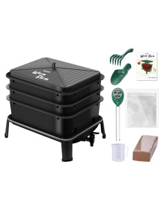 Compostador de Lombrices Blütezeit 3 Bandejas 30L Negro