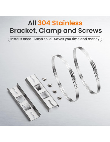 Kits de Montaje en Poste QILIPSU Acero Inoxidable 304 17.5x4.8cm