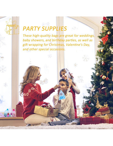 100 Bolsas de Organza Azul 10x15 cm con Cierre para Regalos