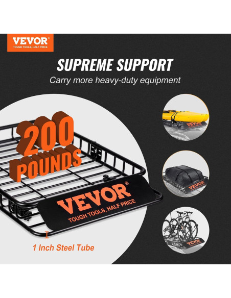 Canasta de Carga para Techo VEVOR 117x91 cm 90.7 kg Rojo