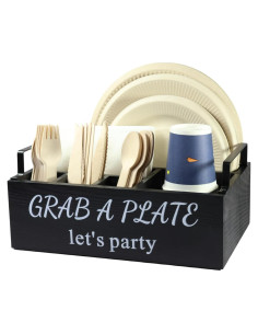 Soporte para Platos de Papel QUALLON - 6 Compartimentos Madera