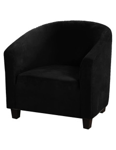 Funda de Silla Tubular MIFXIN de Terciopelo Negro Elástico