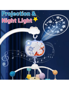 Móvil de Cuna Musical HCFJEH con Proyección y Control Remoto 2