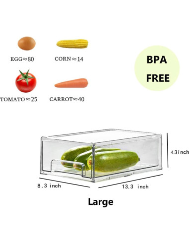 Cajones Organizadores Apilables MANO 2Pack Grande Transparente