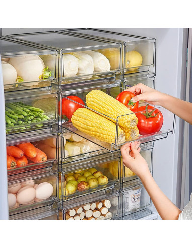 Cajones Organizadores Apilables MANO 2Pack Grande Transparente