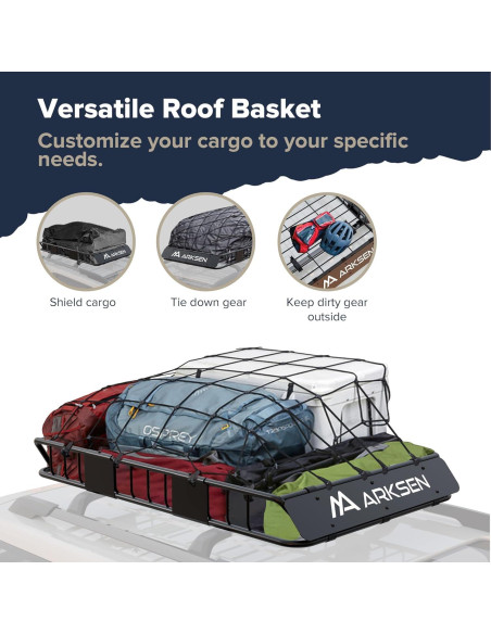 Portaequipajes ARKSEN 137 cm Universal Carga 113 kg Techo SUV