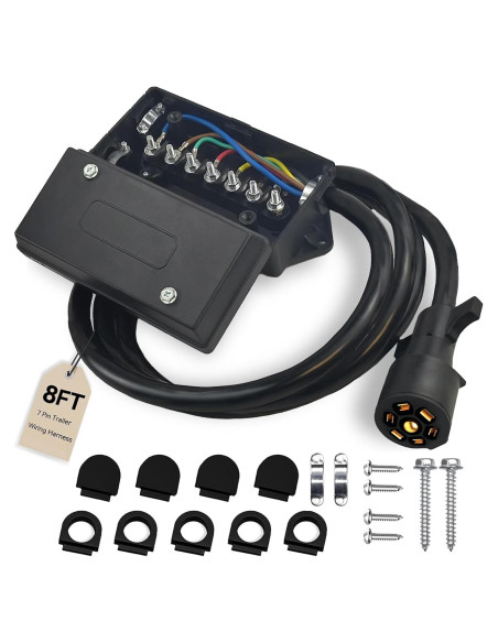 Kit de Arnés de Cableado para Remolque GLUWPA 7 Pines 8 Pies