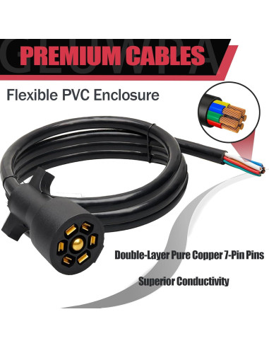 Kit de Arnés de Cableado para Remolque GLUWPA 7 Pines 8 Pies
