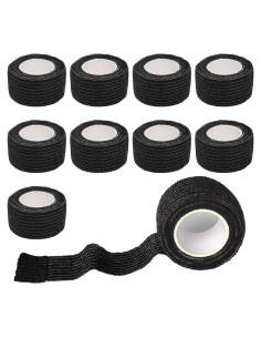 Paquete de 9 Vendas Autoadhesivas Gondiane 2.54 cm x 4.57 m Negro
