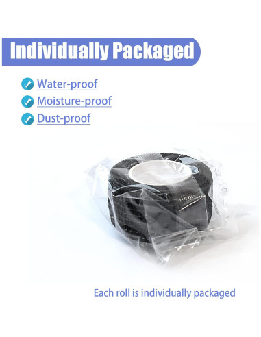 Paquete de 9 Vendas Autoadhesivas Gondiane 2.54 cm x 4.57 m Negro