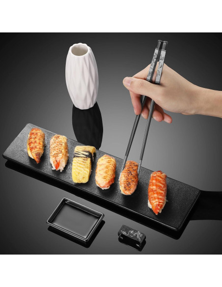 Juego de Palillos de Acero Inoxidable Dragón y Fénix - 4 Pares 18/8