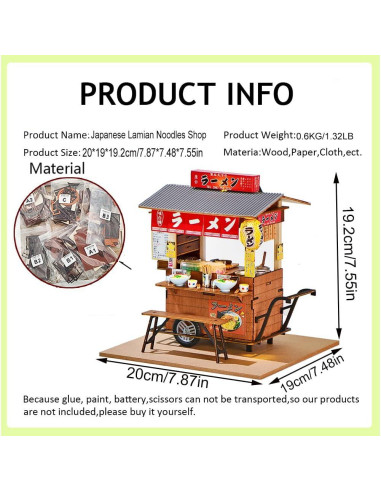 Kit Casa de Muñecas Miniatura DIY Cjeuxnr Tienda Japonesa 20x19x19.2cm