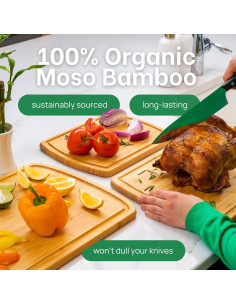 Juego de Tablas de Cortar de Bambú Greener Chef 3 Piezas 2
