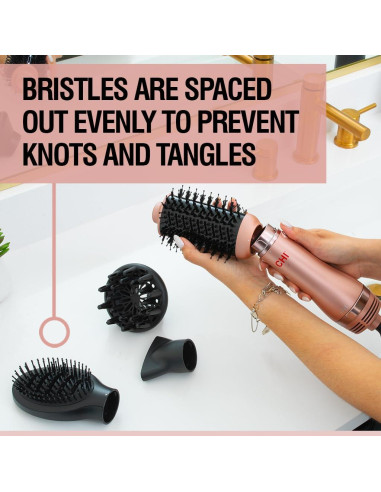 Secador de Pelo CHI Voluminizador 4-en-1 Oro Rosa con Accesorios