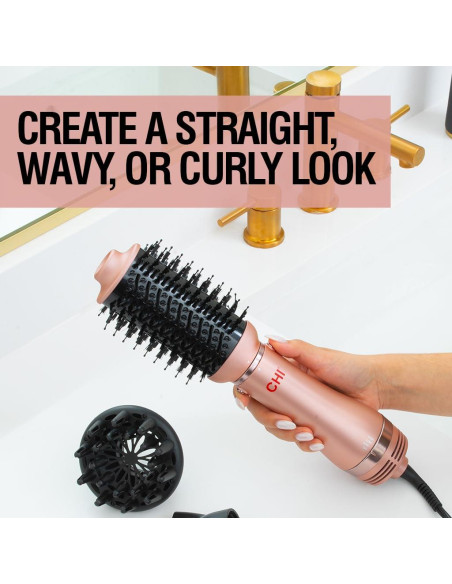 Secador de Pelo CHI Voluminizador 4-en-1 Oro Rosa con Accesorios