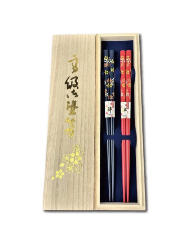 Palillos Japoneses Premium Reutilizables Terra 23x0.8cm Laca Tradicional