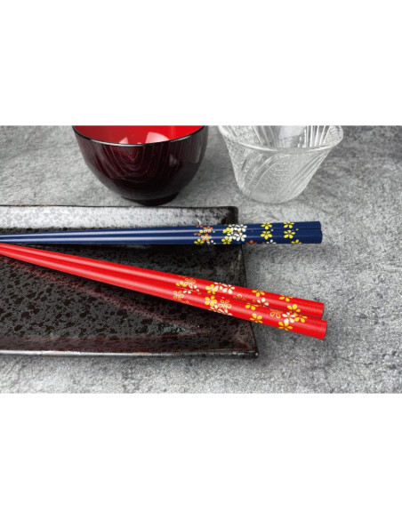 Palillos Japoneses Premium Reutilizables Terra 23x0.8cm Laca Tradicional