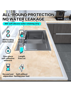 Tapón de Ducha Plegable ZeaoqiT Silicona Transparente 198 cm 2