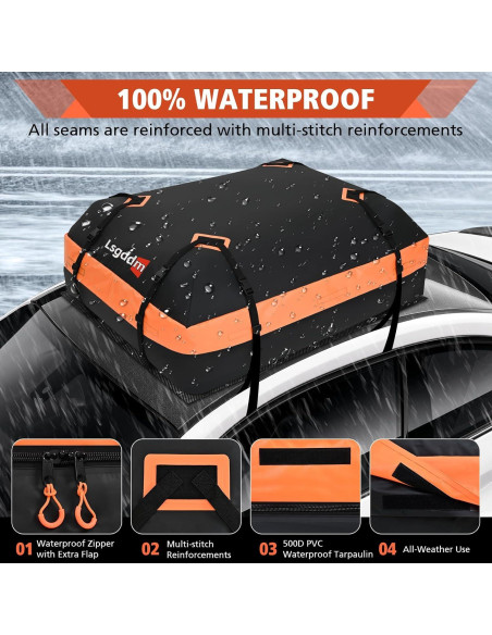 Bolsa de Techo Suave Impermeable CYDDUP 15 Pies Cúbicos