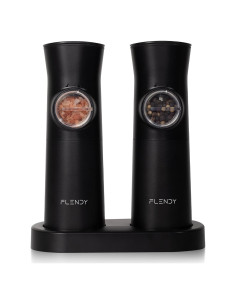 Juego de Molinillos Eléctricos de Sal y Pimienta Flendy Negro