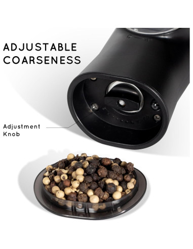 Juego de Molinillos Eléctricos de Sal y Pimienta Flendy Negro