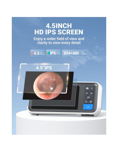 Otoscopio digital ScopeAround con pantalla IPS 4.5" y 32GB
